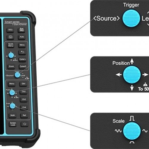 اسیلوسکوپ پرتابل تاچ اسکرین  مدل GPS-1104D چهارکاناله 100MHz